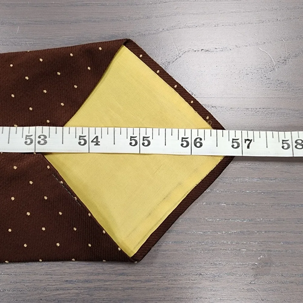 Vintage Golden‎ Clasp By Prince Consort Tie Brown Eagle Dot Polyester Fabric 57